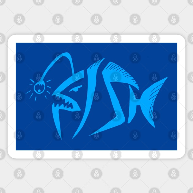 Scary Fish Sticker by yogisnanda